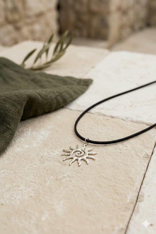 Sun Pendant - Black Cord